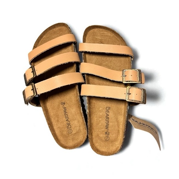 🌻NEW w/tags BearPaw Mercedes Brown Strappy Leather Sandals | Women's Size 7 - Picture 7 of 11